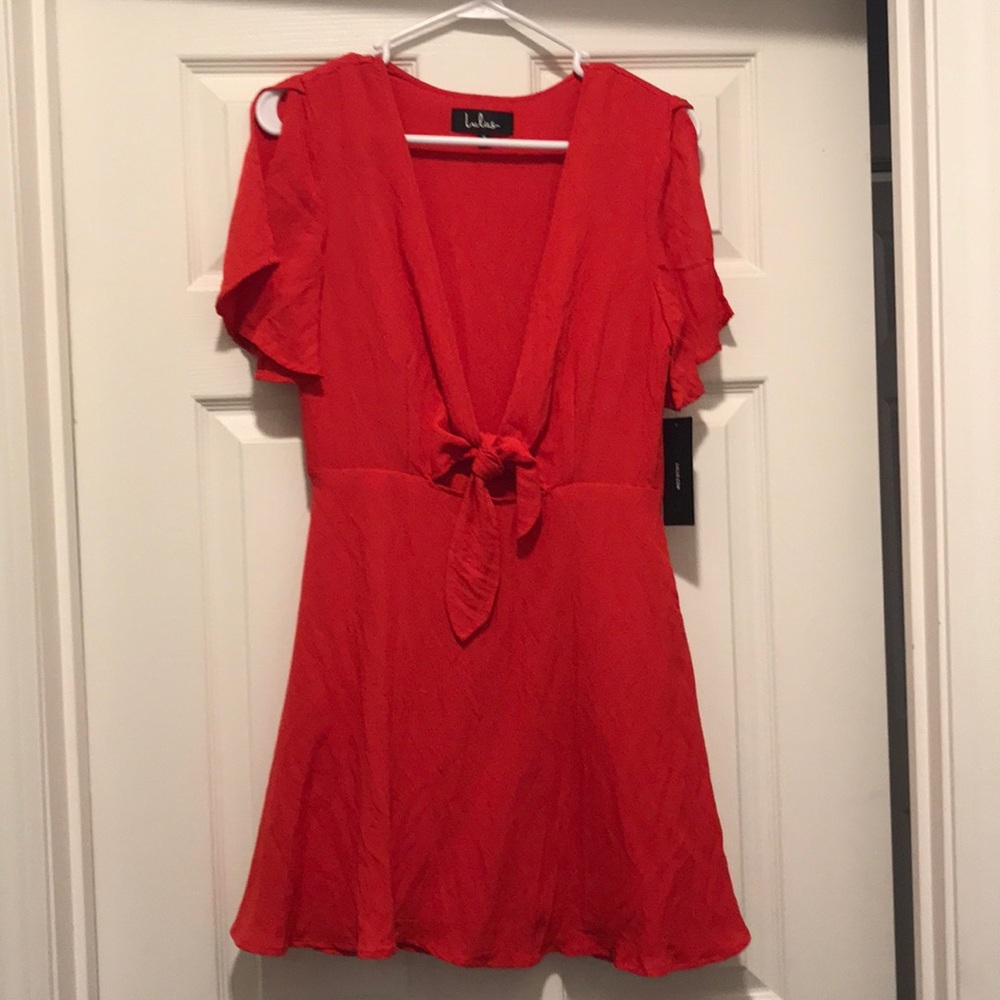 Red mini dress
